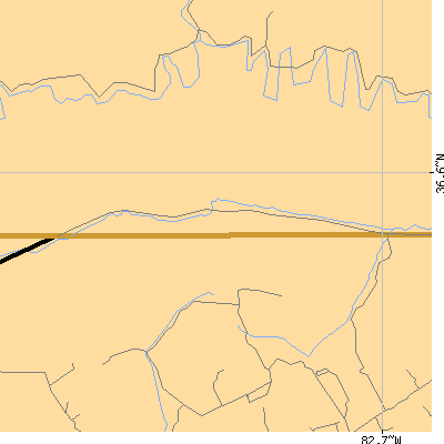 Zip code 37642 close-up map