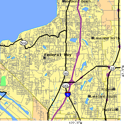 Zip code 98003 close-up map