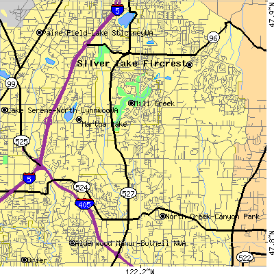 Zip code 98012 close-up map