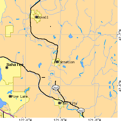 Zip code 98014 close-up map