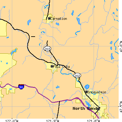 Zip code 98024 close-up map