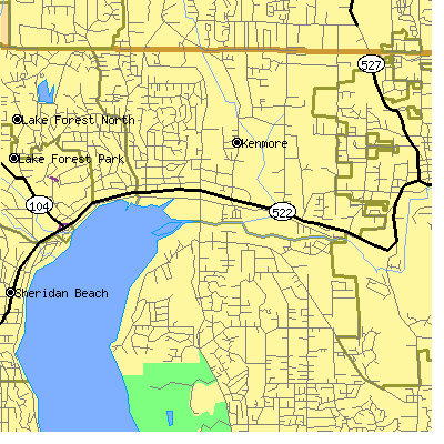 Zip code 98028 close-up map