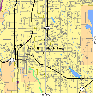 Zip code 98031 close-up map