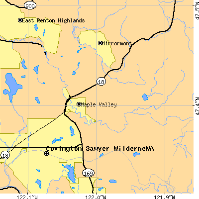 Zip code 98038 close-up map