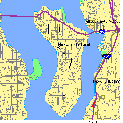 Zip code 98040 close-up map