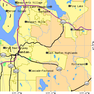Zip code 98059 close-up map
