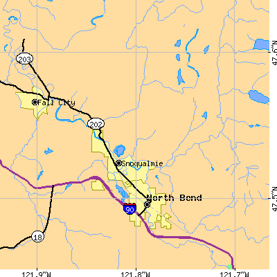 Zip code 98065 close-up map