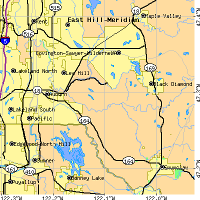 Zip code 98092 close-up map