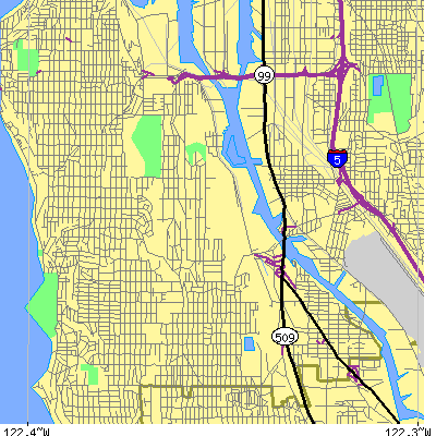 Zip code 98106 close-up map