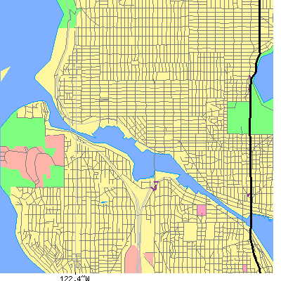 Zip code 98107 close-up map