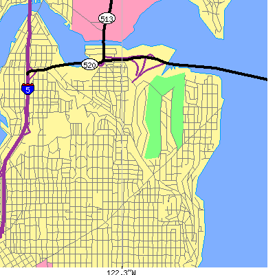 Zip code 98112 close-up map
