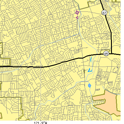Zip code 95118 close-up map