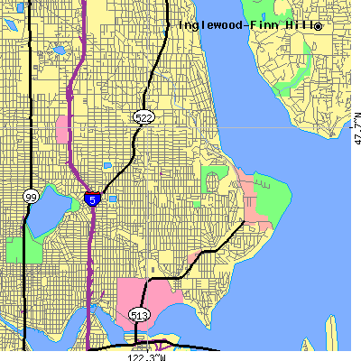 Zip code 98115 close-up map