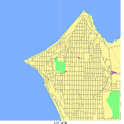 Zip code 98116 close-up map