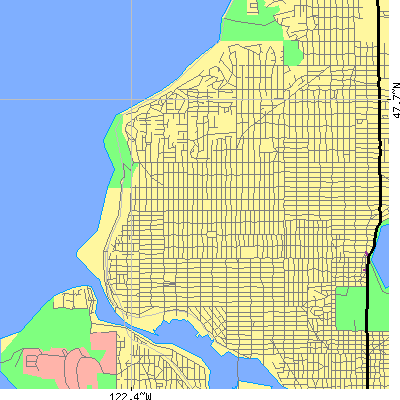 Zip code 98117 close-up map