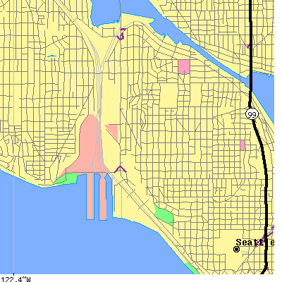 Zip code 98119 close-up map