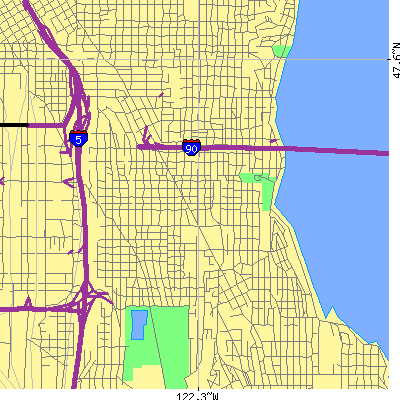 Zip code 98144 close-up map