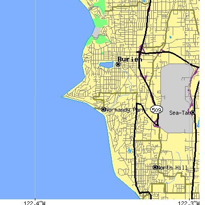 Zip code 98166 close-up map