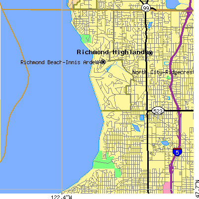 Zip code 98177 close-up map