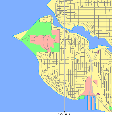 Zip code 98199 close-up map