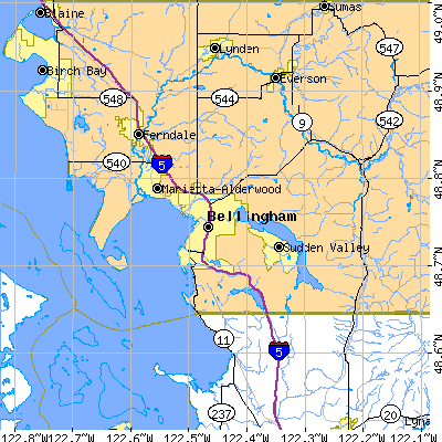 Zip code 98226 close-up map