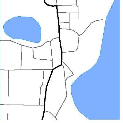 Zip code 98235 close-up map