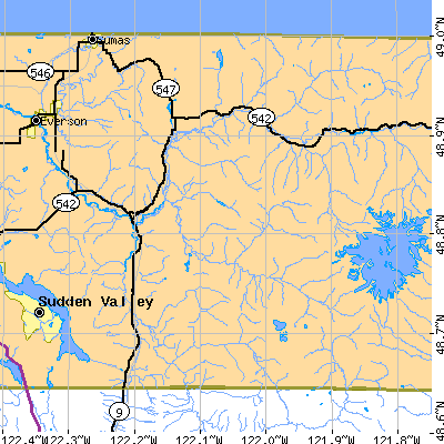 Zip code 98244 close-up map