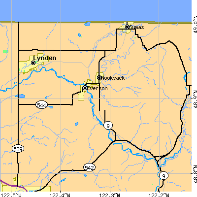 Zip code 98247 close-up map