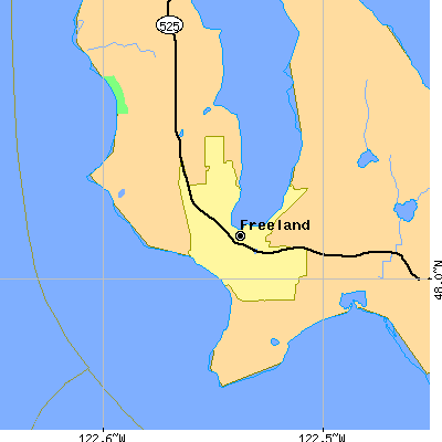 Zip code 98249 close-up map