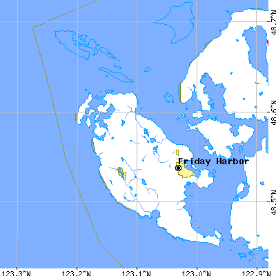 Zip code 98250 close-up map
