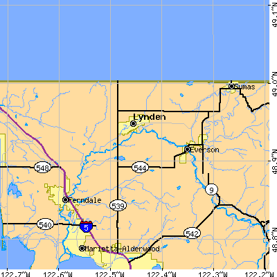 Zip code 98264 close-up map