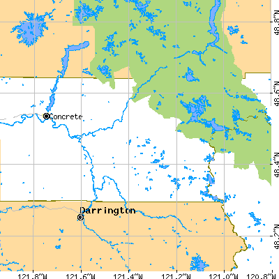 Zip code 98267 close-up map