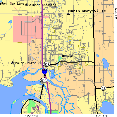 Zip code 98270 close-up map