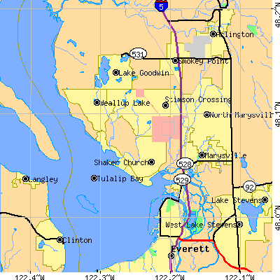 Zip code 98271 close-up map