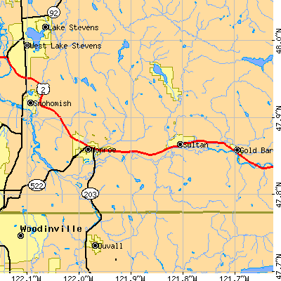 Zip code 98272 close-up map