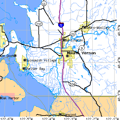 Zip code 98273 close-up map