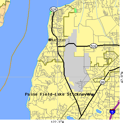 Zip code 98275 close-up map