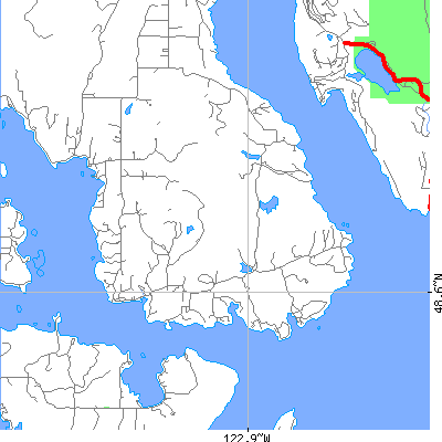 Zip code 98280 close-up map