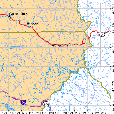 Zip code 98288 close-up map