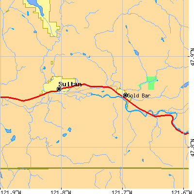 Zip code 98294 close-up map