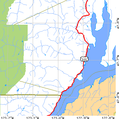 Zip code 98320 close-up map