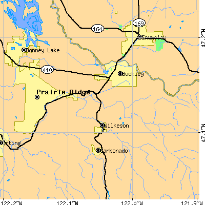 Zip code 98321 close-up map