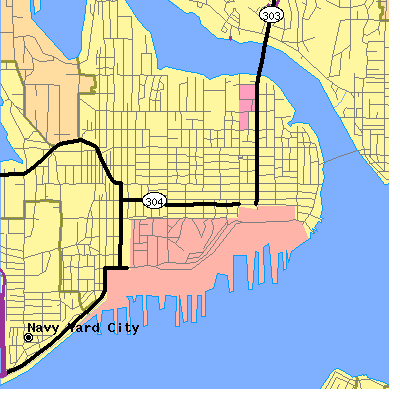 Zip code 98337 close-up map