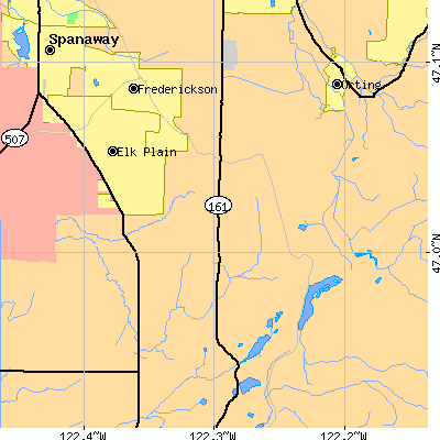 Zip code 98338 close-up map