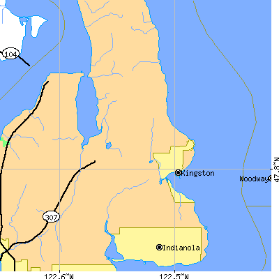 Zip code 98346 close-up map