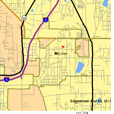 Zip code 98354 close-up map
