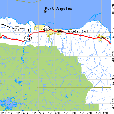 Zip code 98362 close-up map