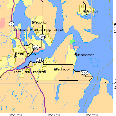 Zip code 98366 close-up map