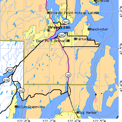 Zip code 98367 close-up map
