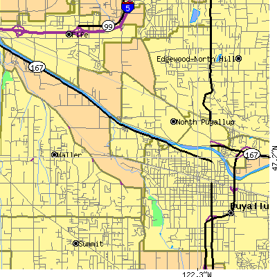 Zip code 98371 close-up map
